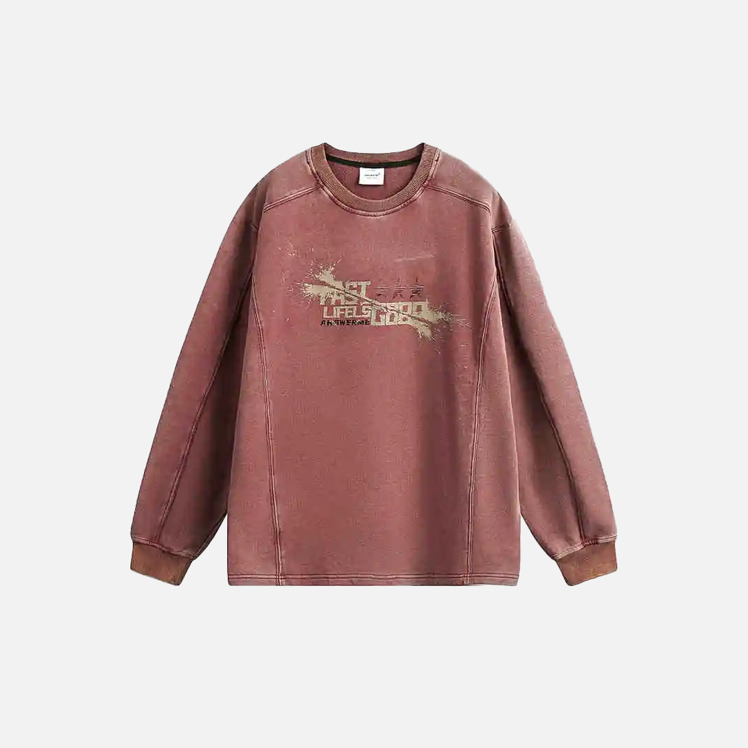 Distressed American Style Oversized Sweatshirt