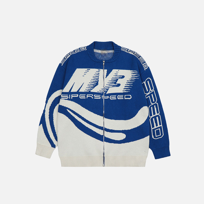 Y2K Retro Racing Cardigan