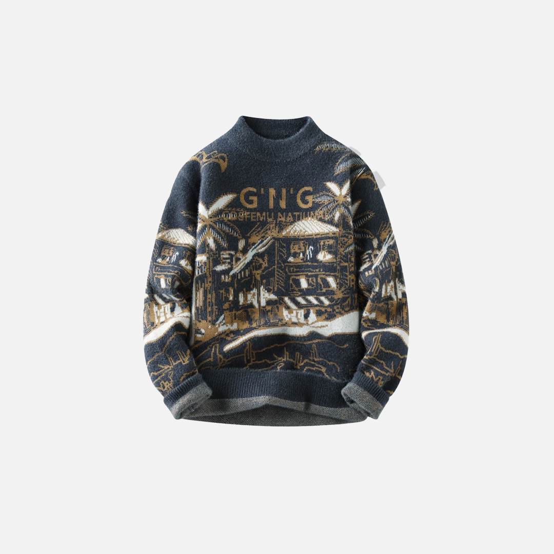 Chunky Knit Crewneck Winter Sweater