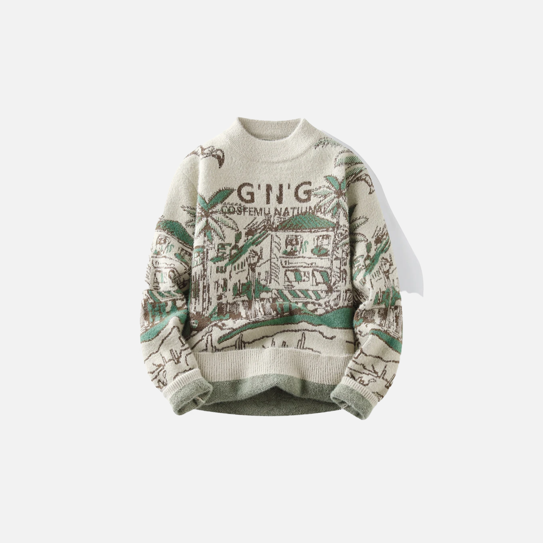 Chunky Knit Crewneck Winter Sweater