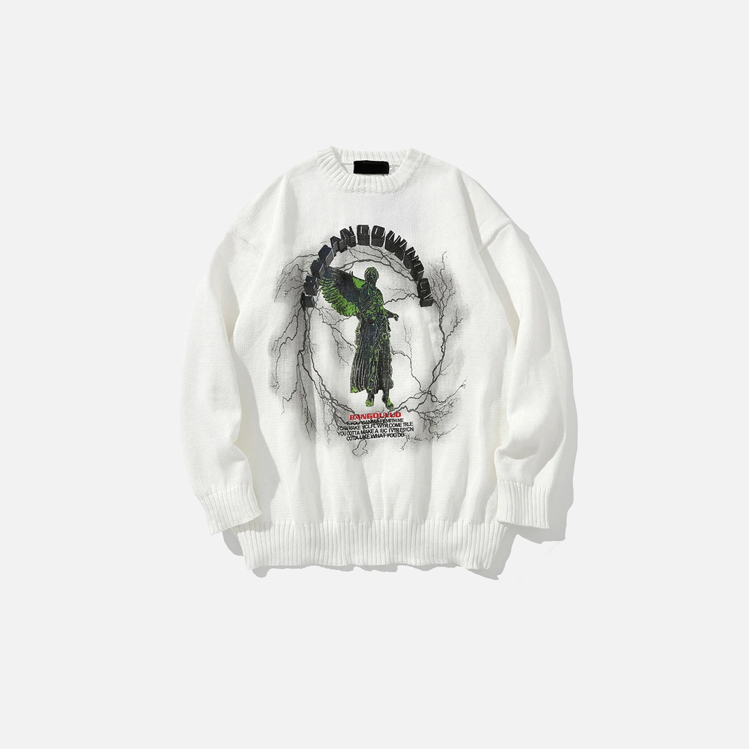Lightning Print Knitwear Jumper Sweater