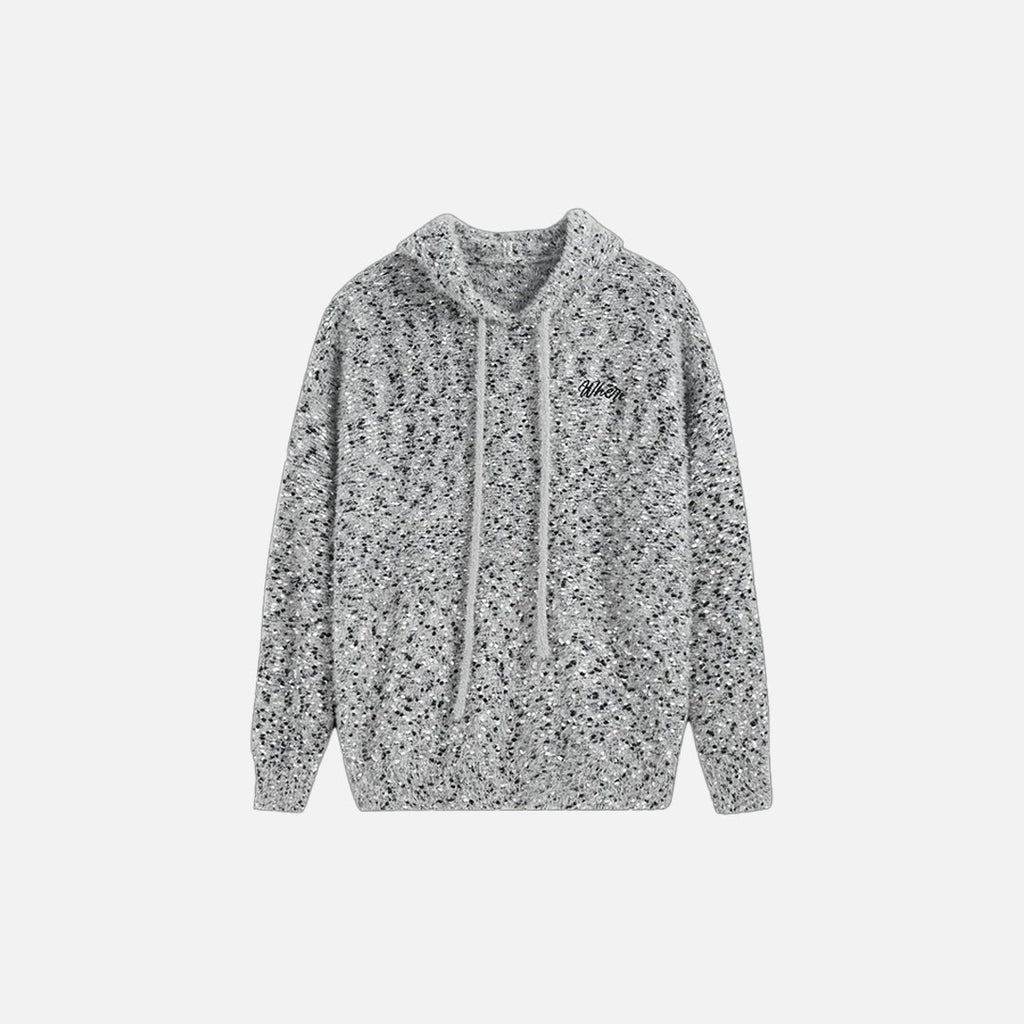 Yarn Heathered Knitwear Hoodie