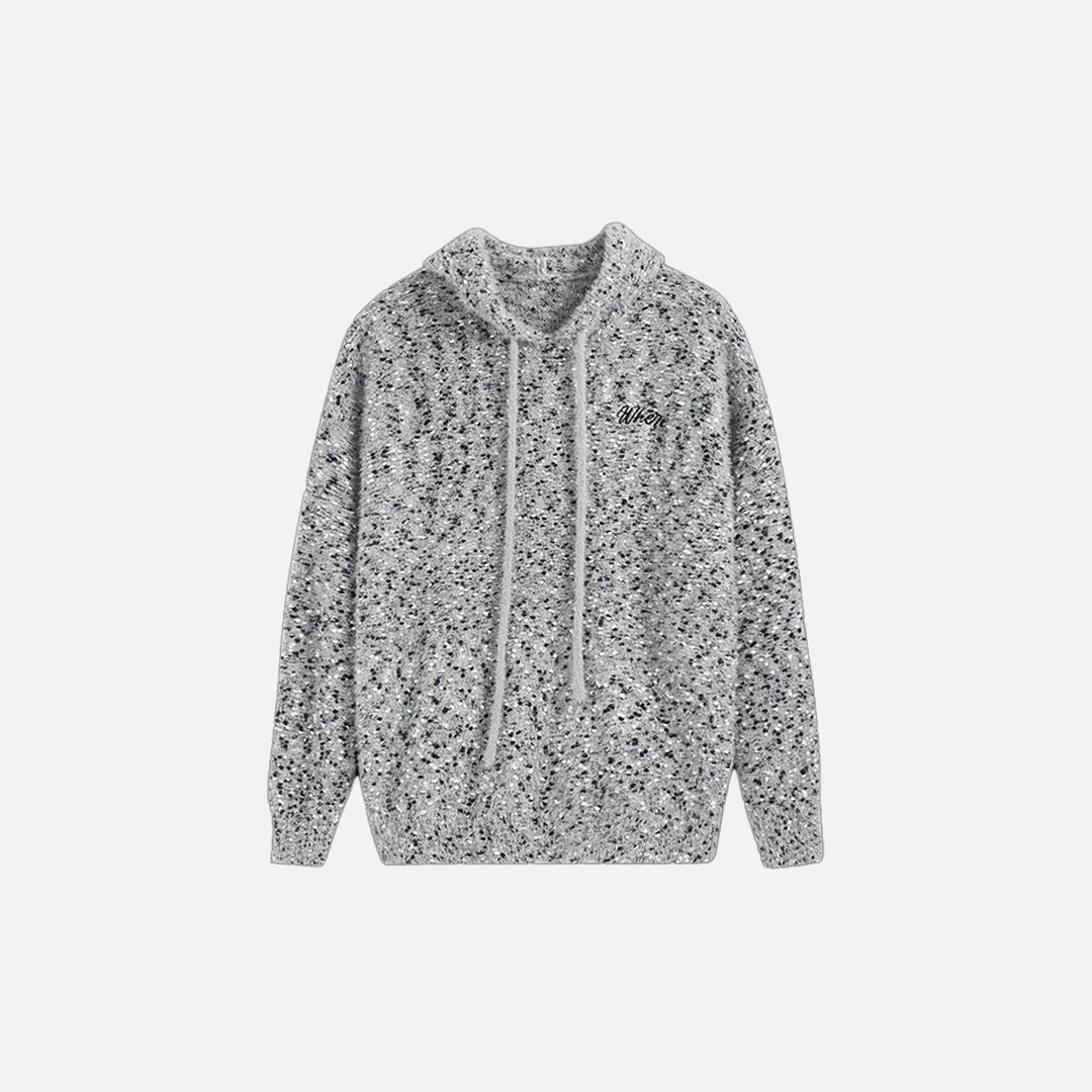 Yarn Heathered Knitwear Hoodie