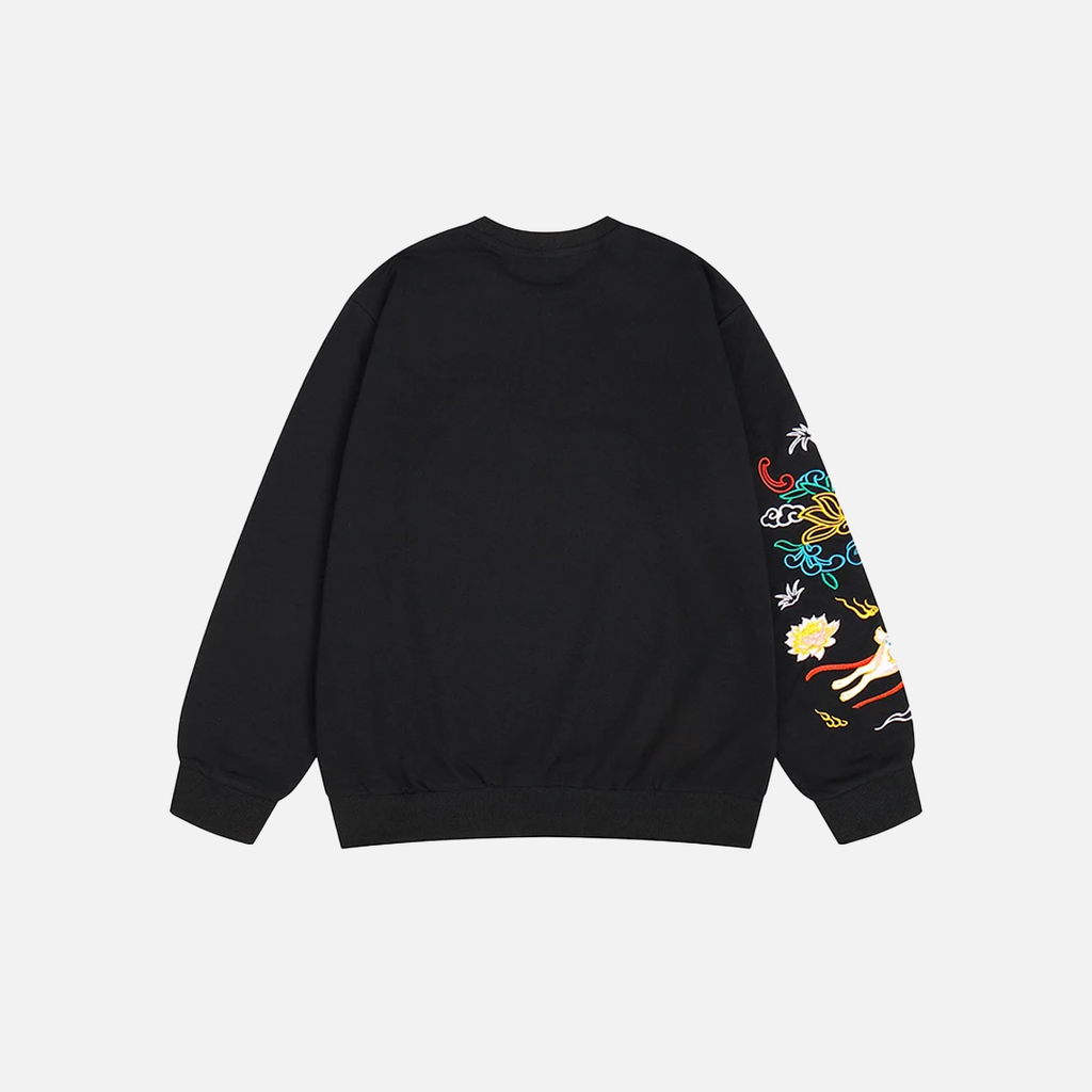 Oversized Chinese Embroidery Sweatshirt