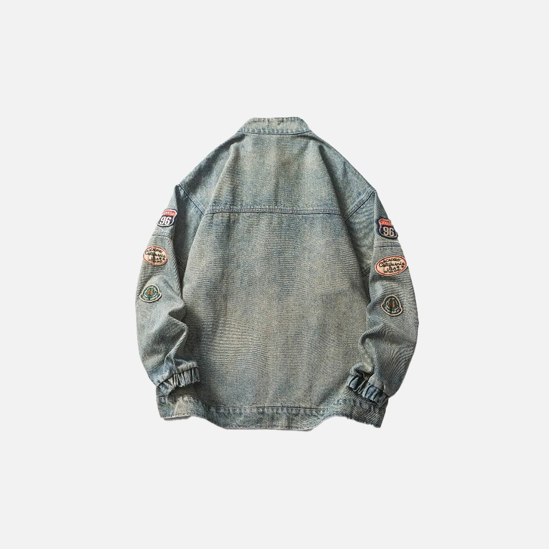Cargo Patchwork Cowboy Denim Jacket