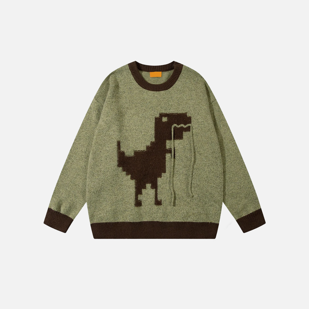Kawaii Cartoon Dinosaur Knitted Pullover Sweater