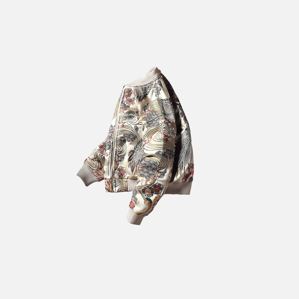 Bohemian Style Embroidered Stand Collar Jacket