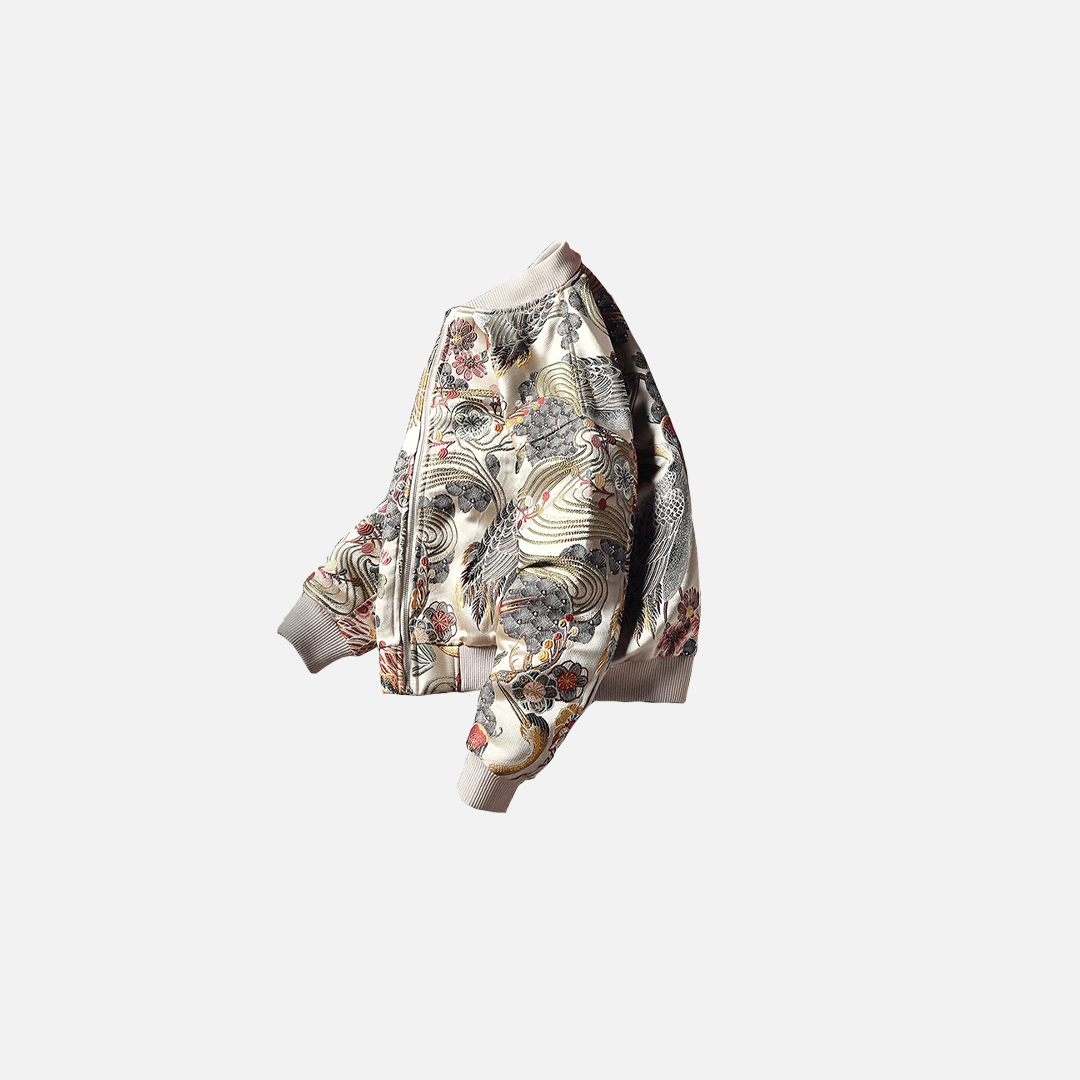 Bohemian Style Embroidered Stand Collar Jacket