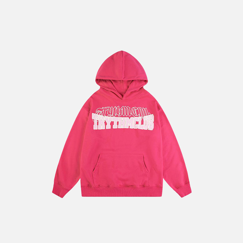 Letter Rose Graphic Print Hoodie