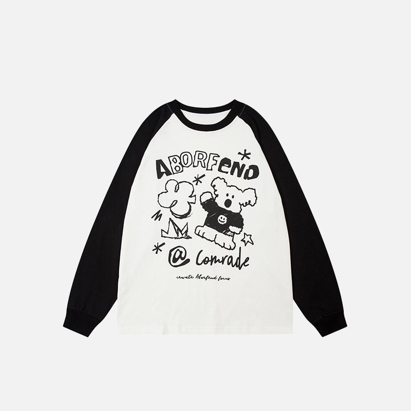 Dog Landscape Letter Print Sweatshirt