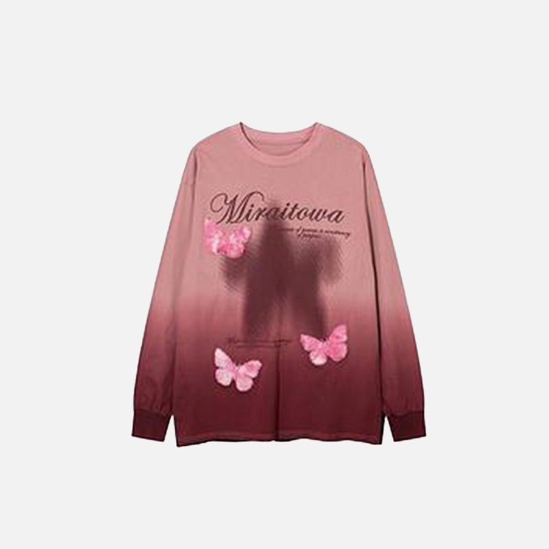 Butterfly Graphic Letter Oversized Sweatshirt