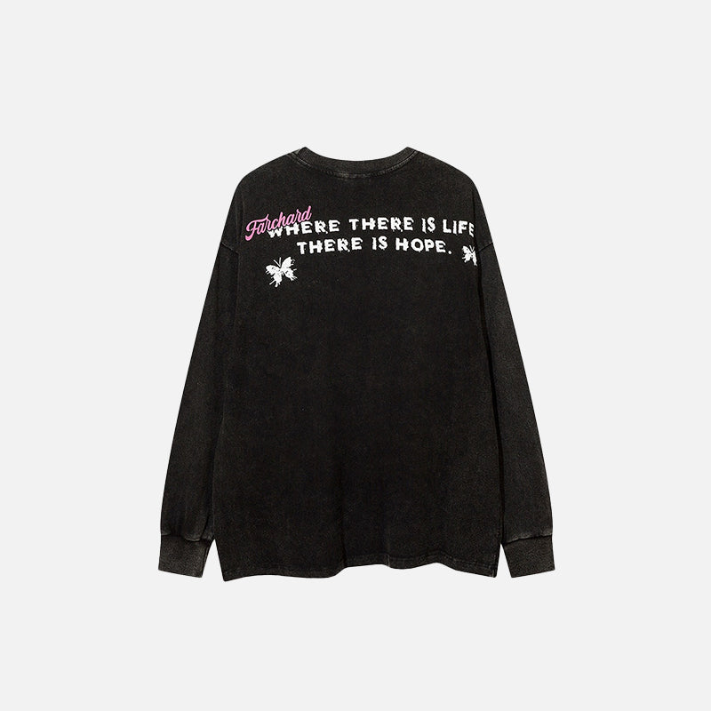 High Street Butterfly Washed Sweatshirt