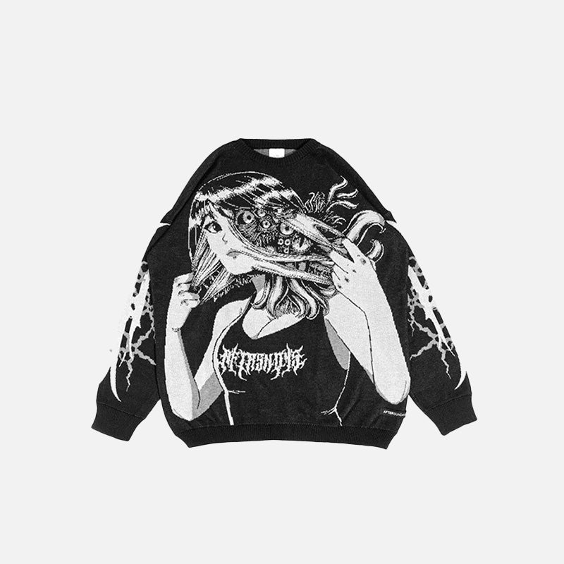 Retro Anime Knitted Sweater
