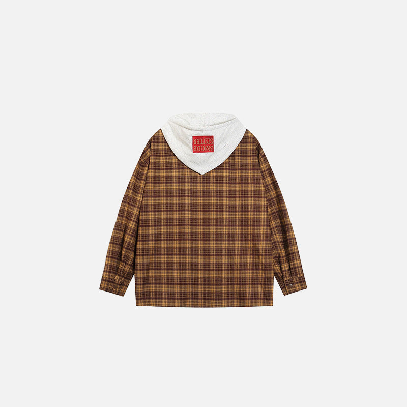 Patchwork Flannel Hooded Jacket