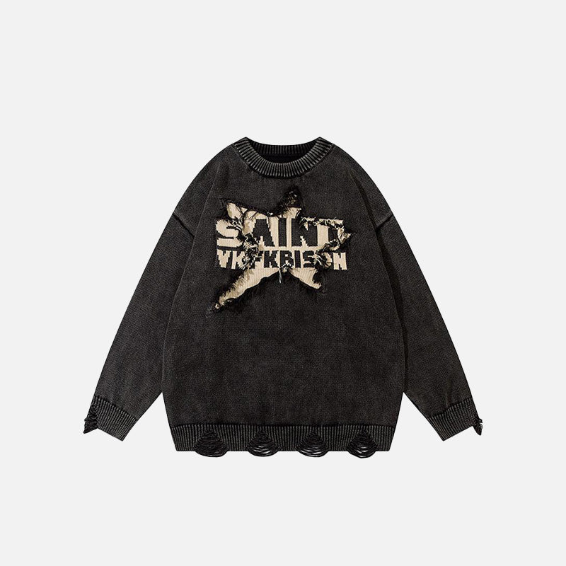 Start Embroidery Oversized Sweatshirt