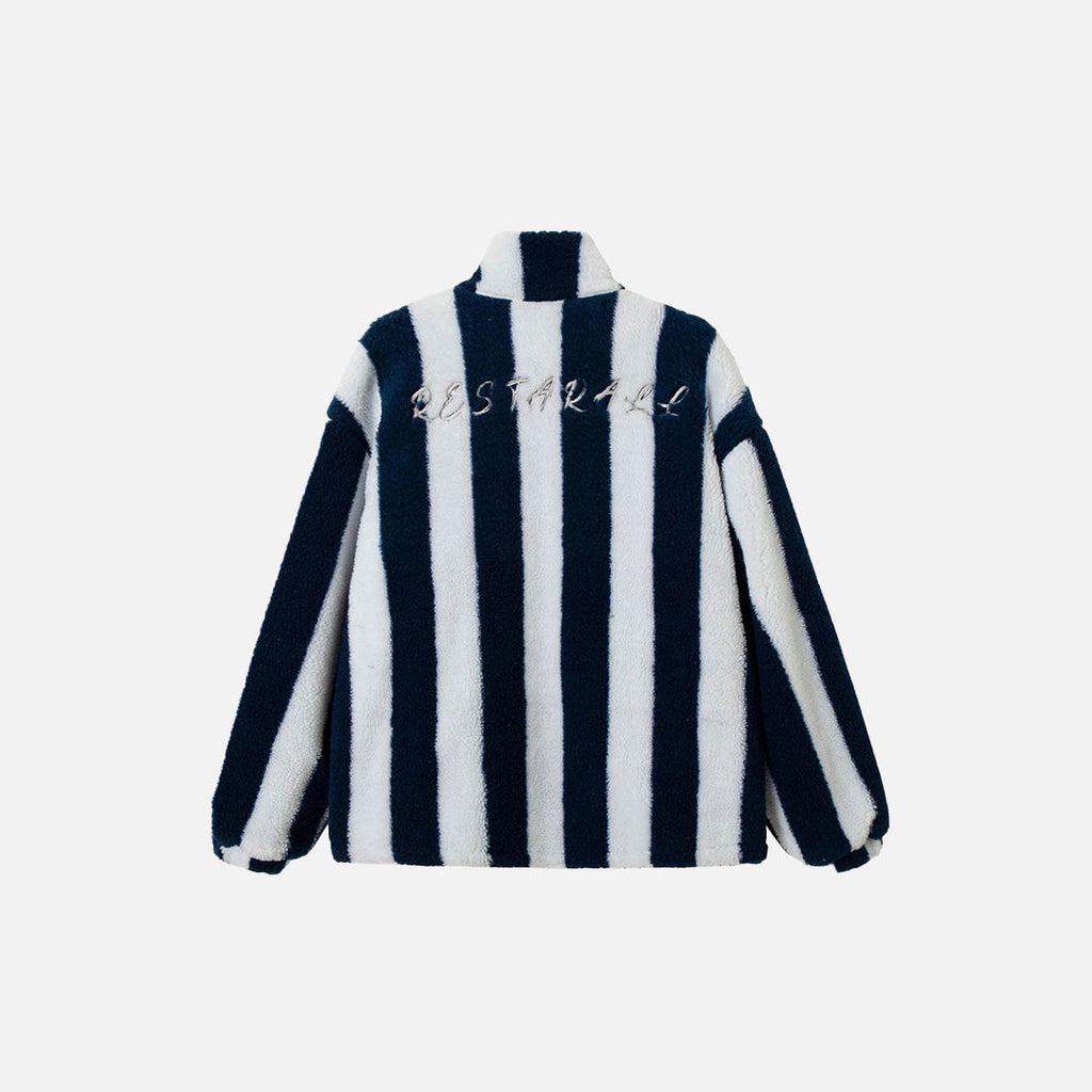 Vintage Striped Fleece Jacket