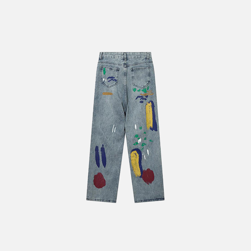 Colorful Graffiti Denim Jeans