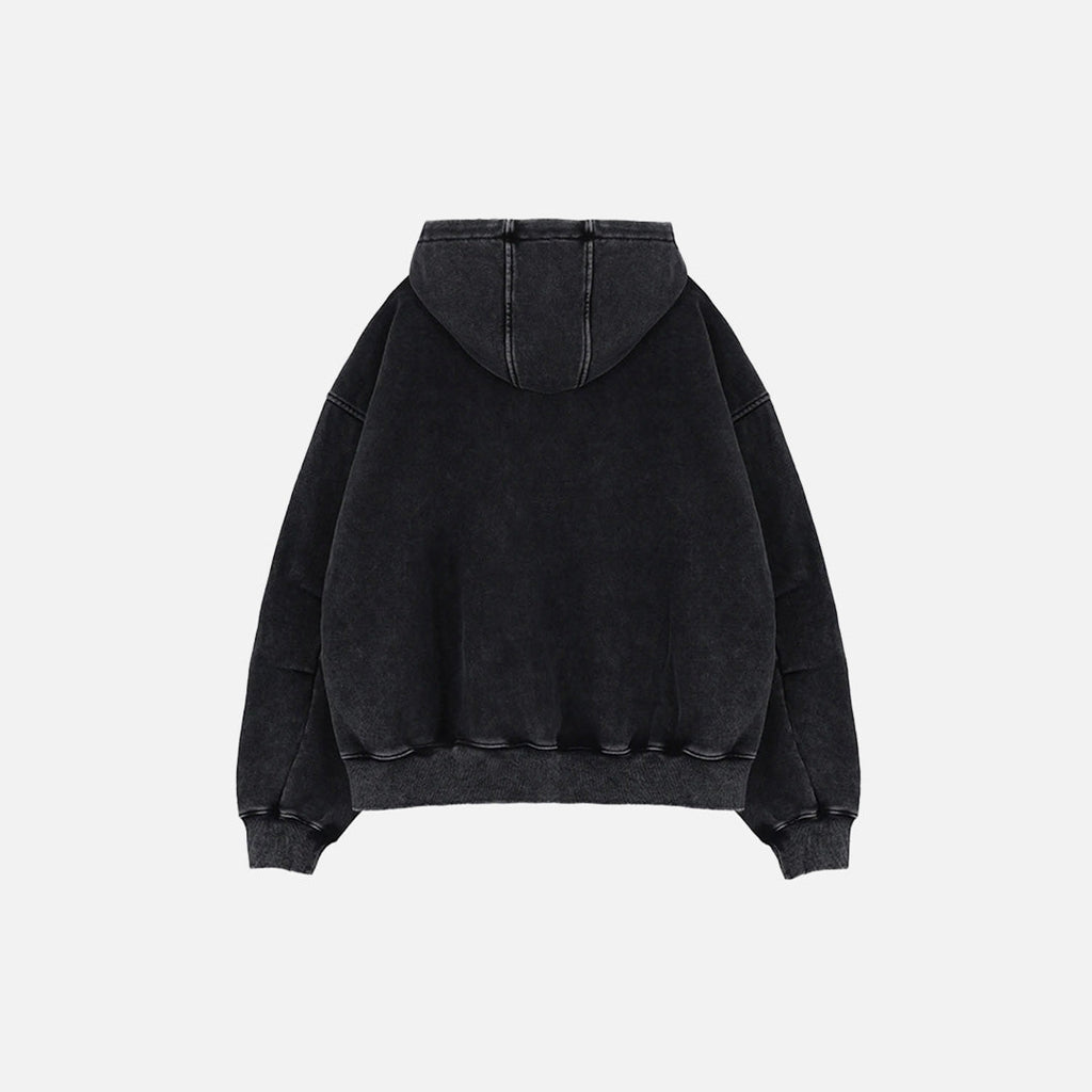 Retro Black Oversized Hoodie