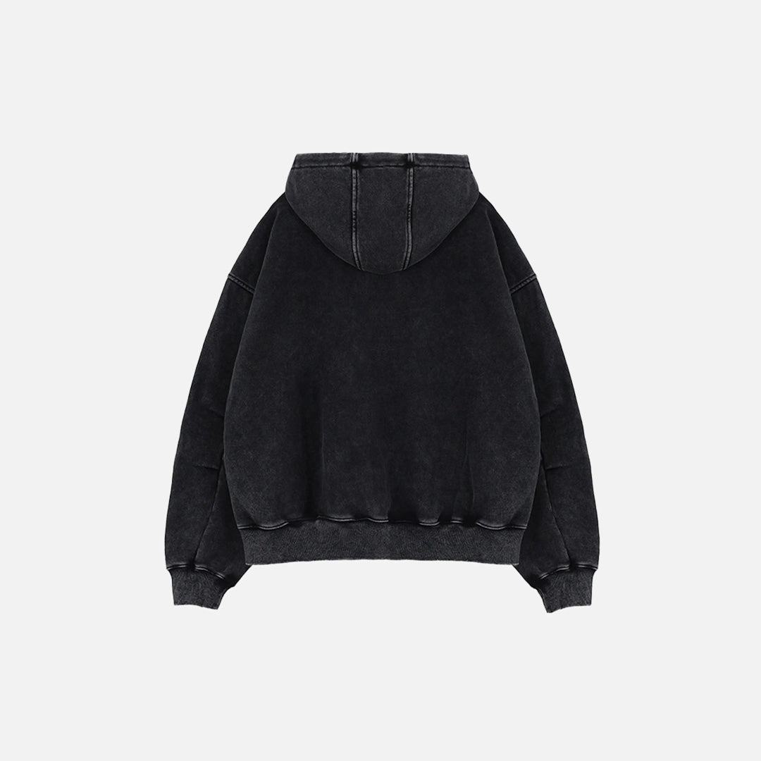 Retro Black Oversized Hoodie