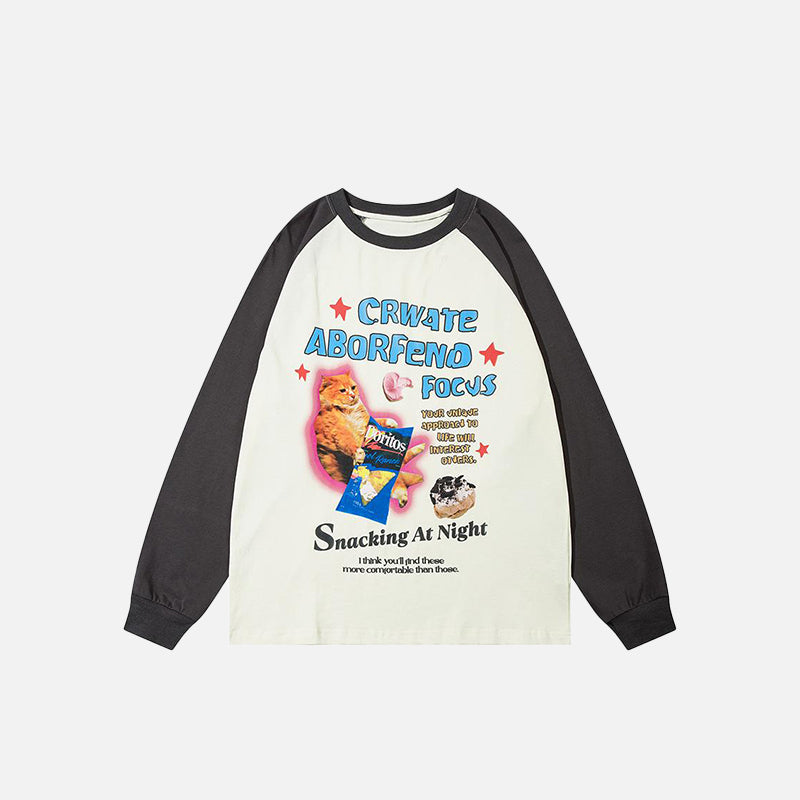 Cute Cat Print Sweatshirt