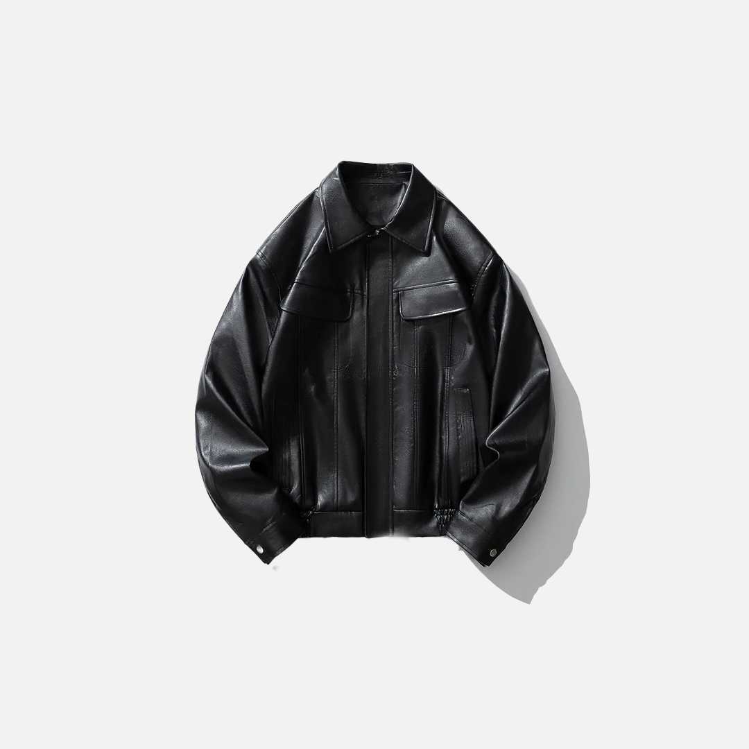 Vintage Faux Motorcycle Leather Jacket