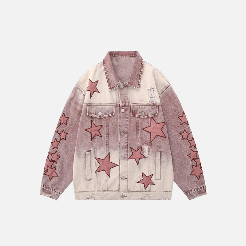Y2k Star Embroidery Denim Jacket