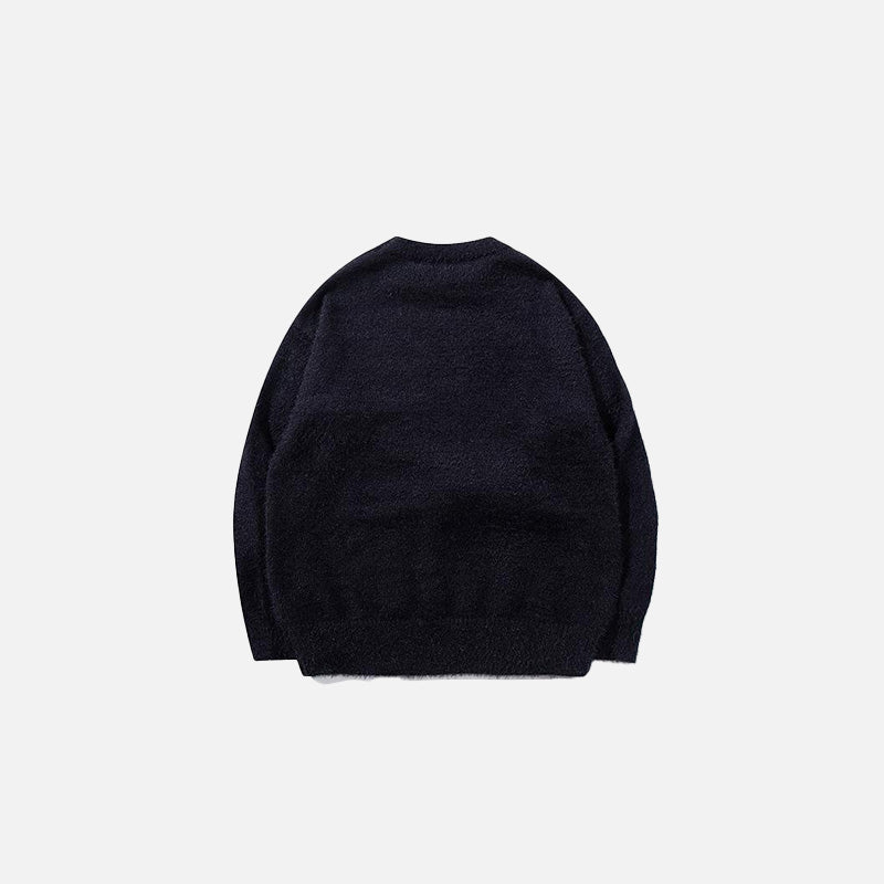 Y2K Bear Embroidered Sweater