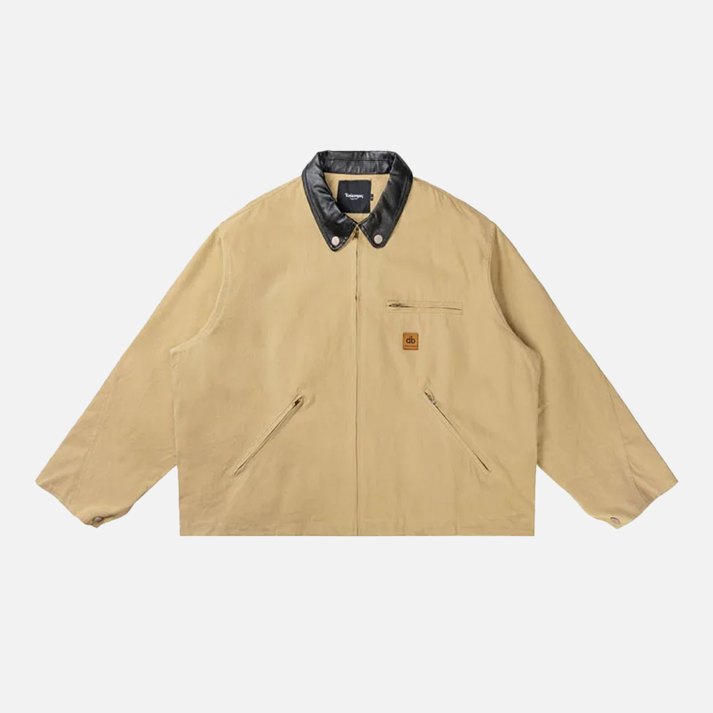 Splice Leather Collar Cargo Jacket