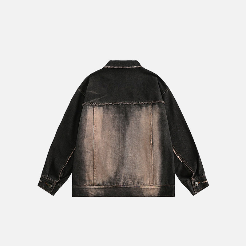 Washed Tie-dye Denim Jacket