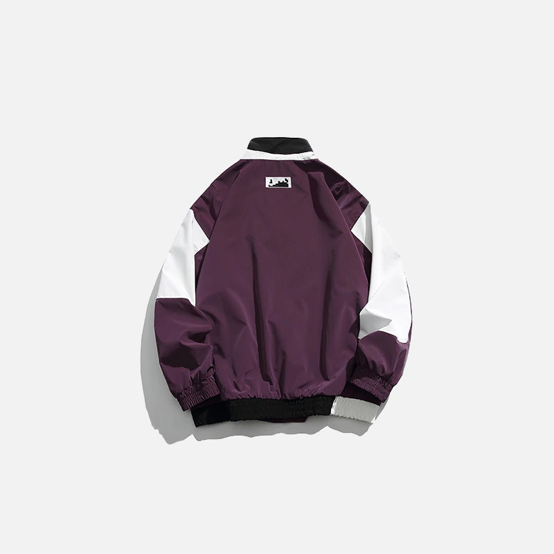 Embroidery Stripe Patchwork Jacket