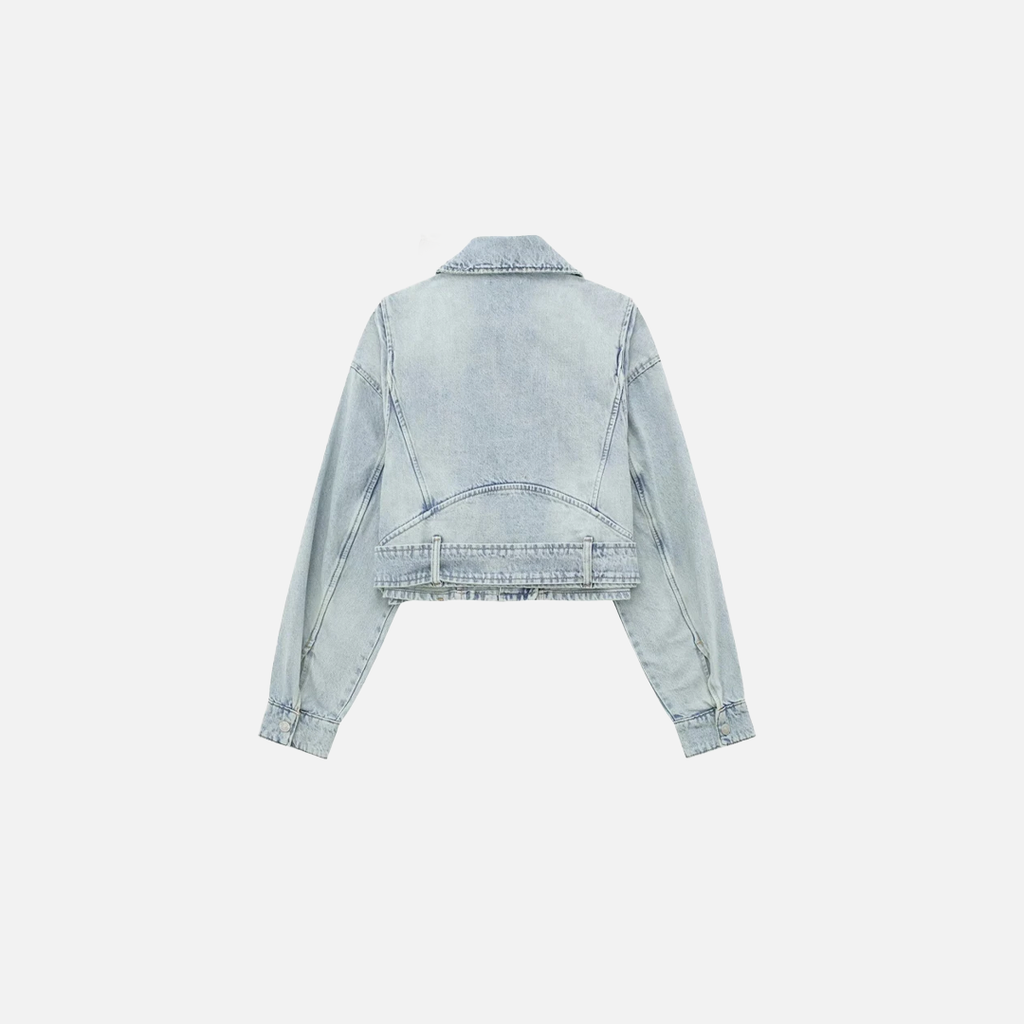 Vintage Denim Biker Jacket