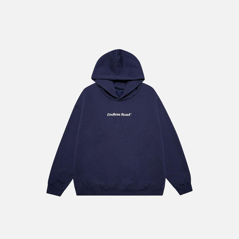 Solid Color Endless Road Hoodie