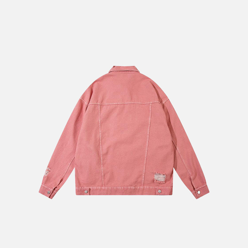 Ripped Pink Denim Jacket