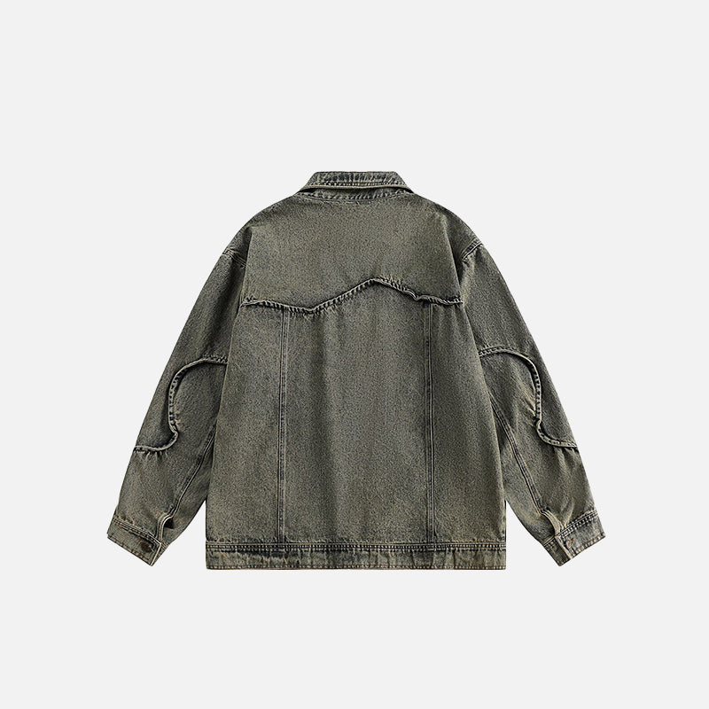 Washed Distressed Denim Jacket