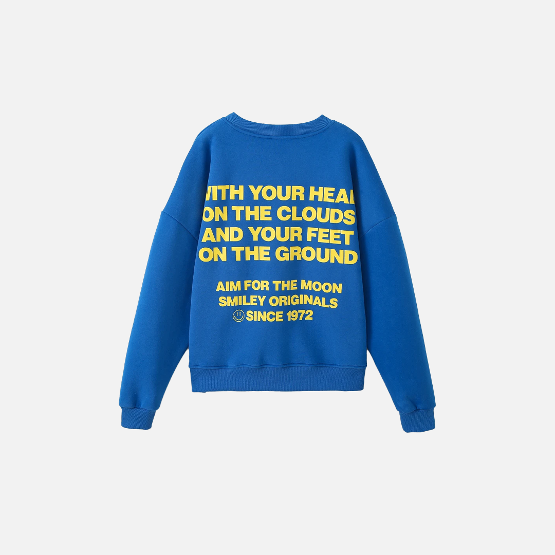 Blue Letter Fleece Oversize Sweatshirt
