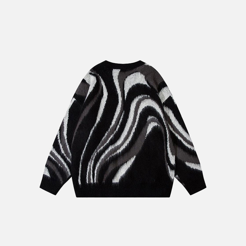 Loose Contrast Print Sweater