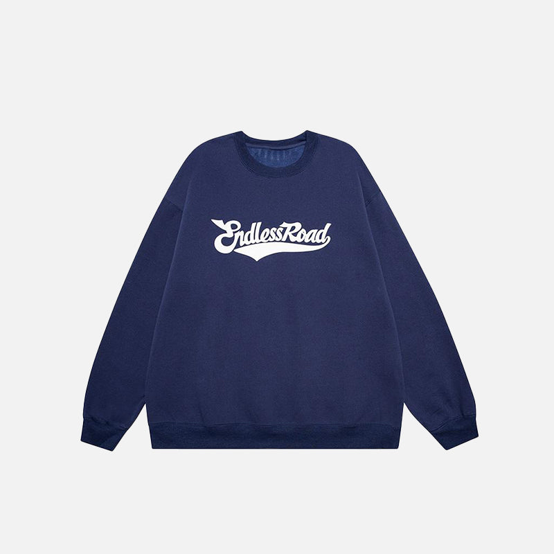 "Endless Road" Letter Print Sweatshirt