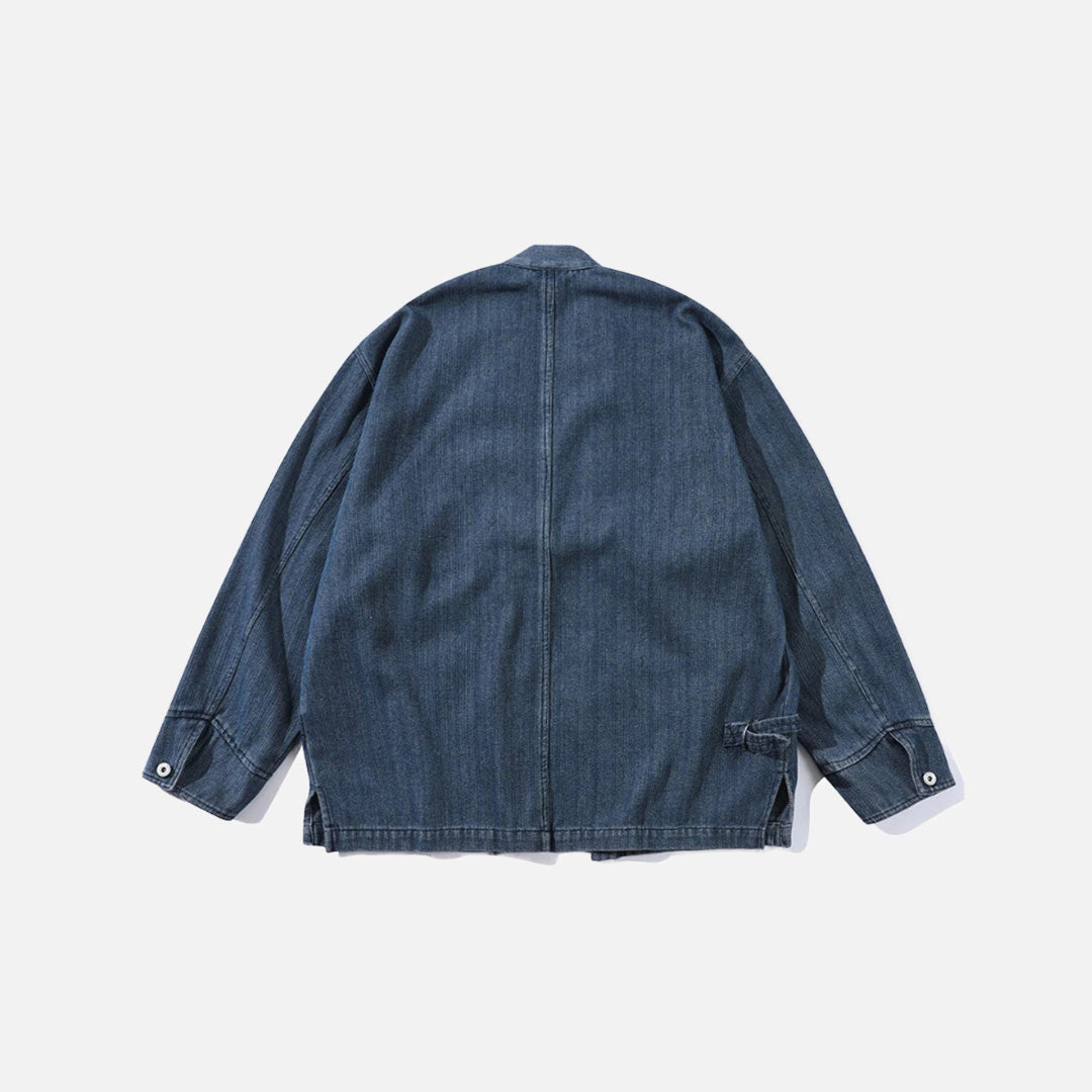 Relaxed Utility Wrap Denim Jacket