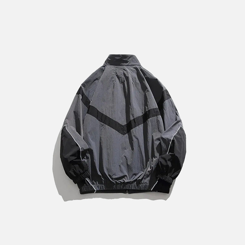 Striped Windbreaker Jacket