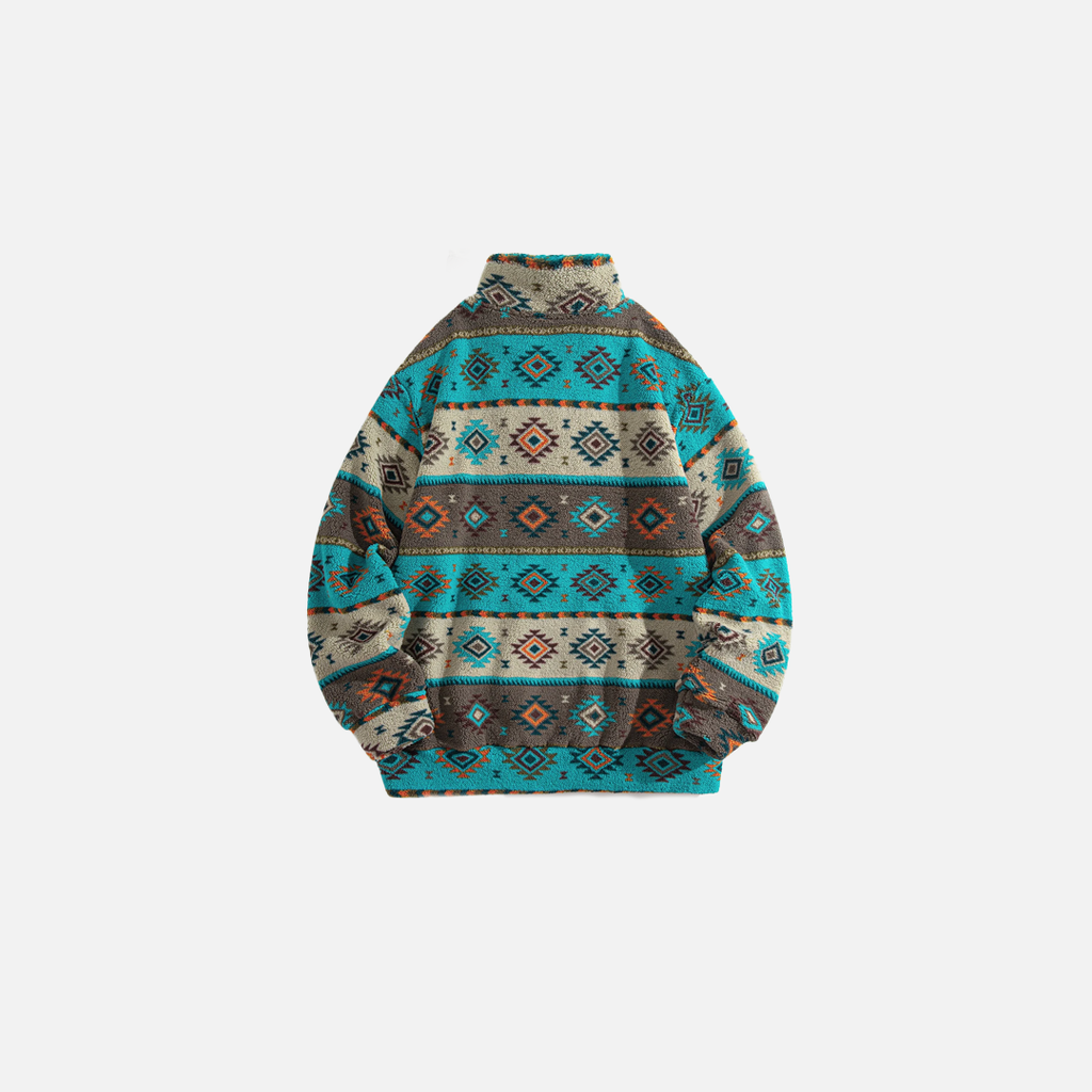 Cozy Warm Printed Half Zip Sweatshirt