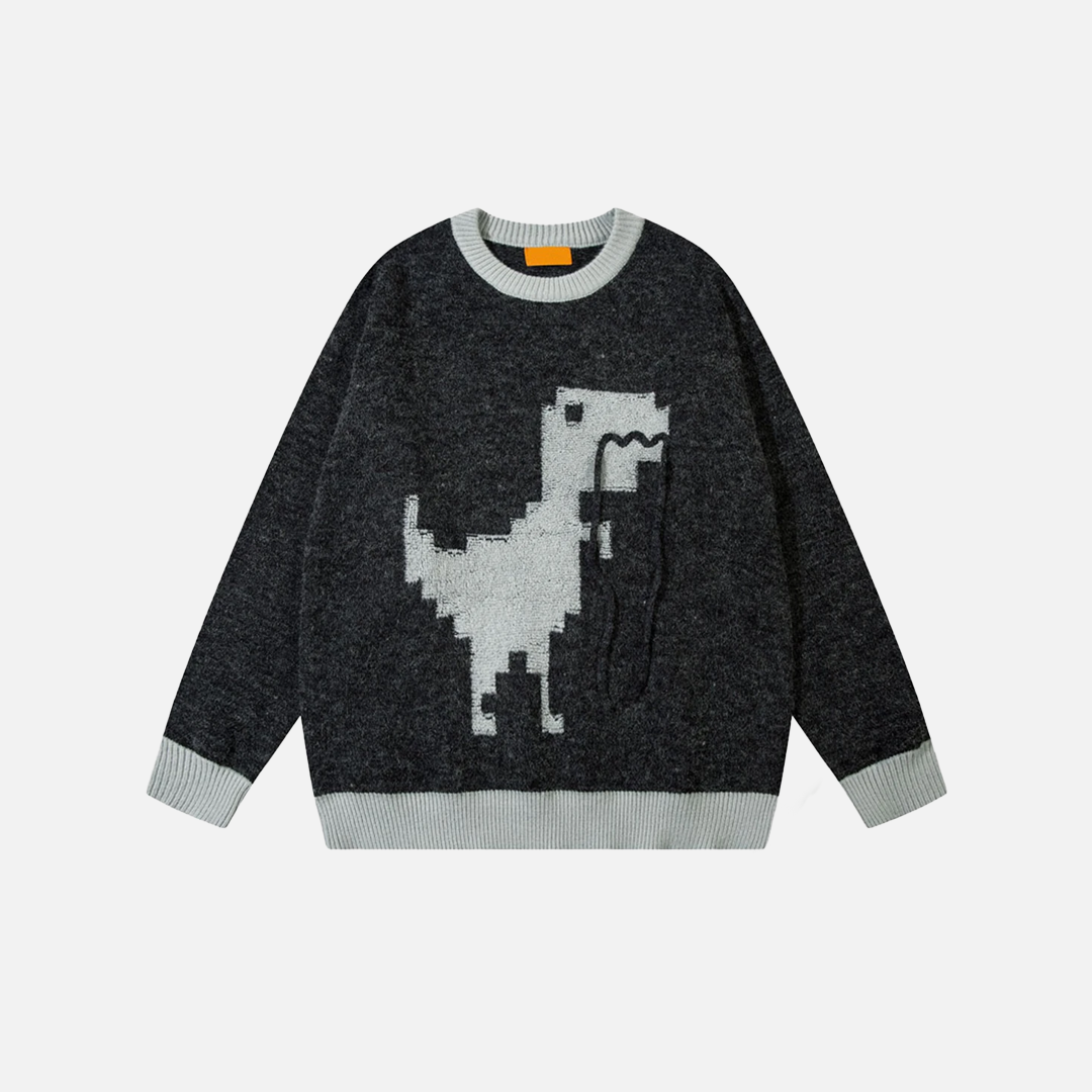 Kawaii Cartoon Dinosaur Knitted Pullover Sweater