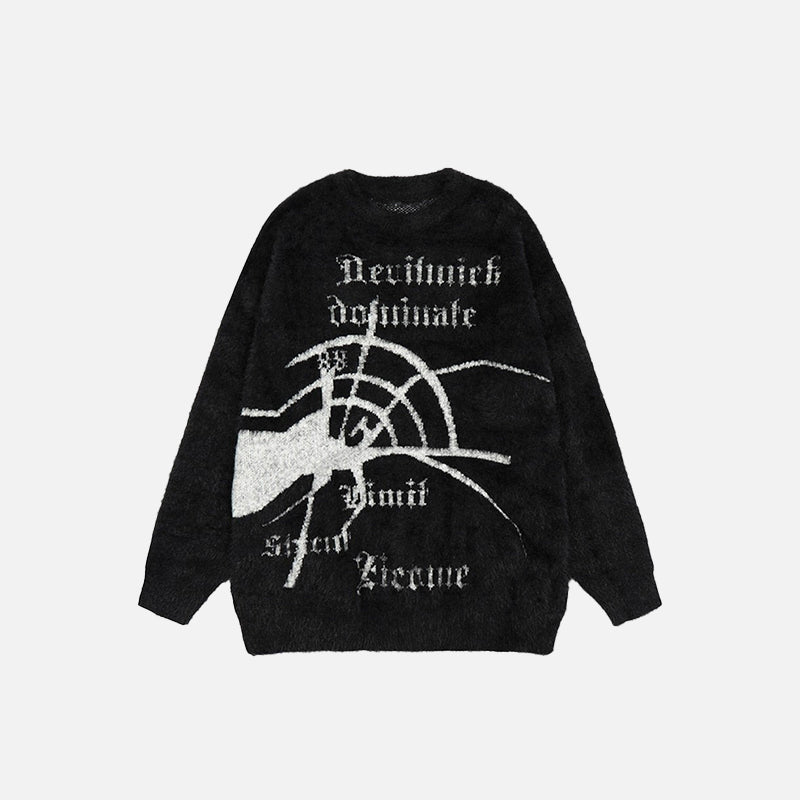 Spider Graphic Knitted Sweater