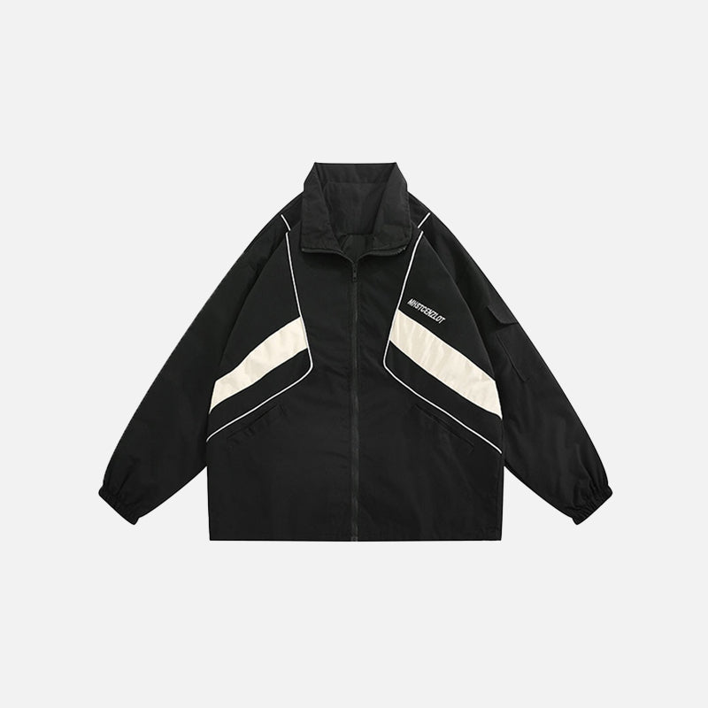 Zip-Up Turn Down Collar Jacket