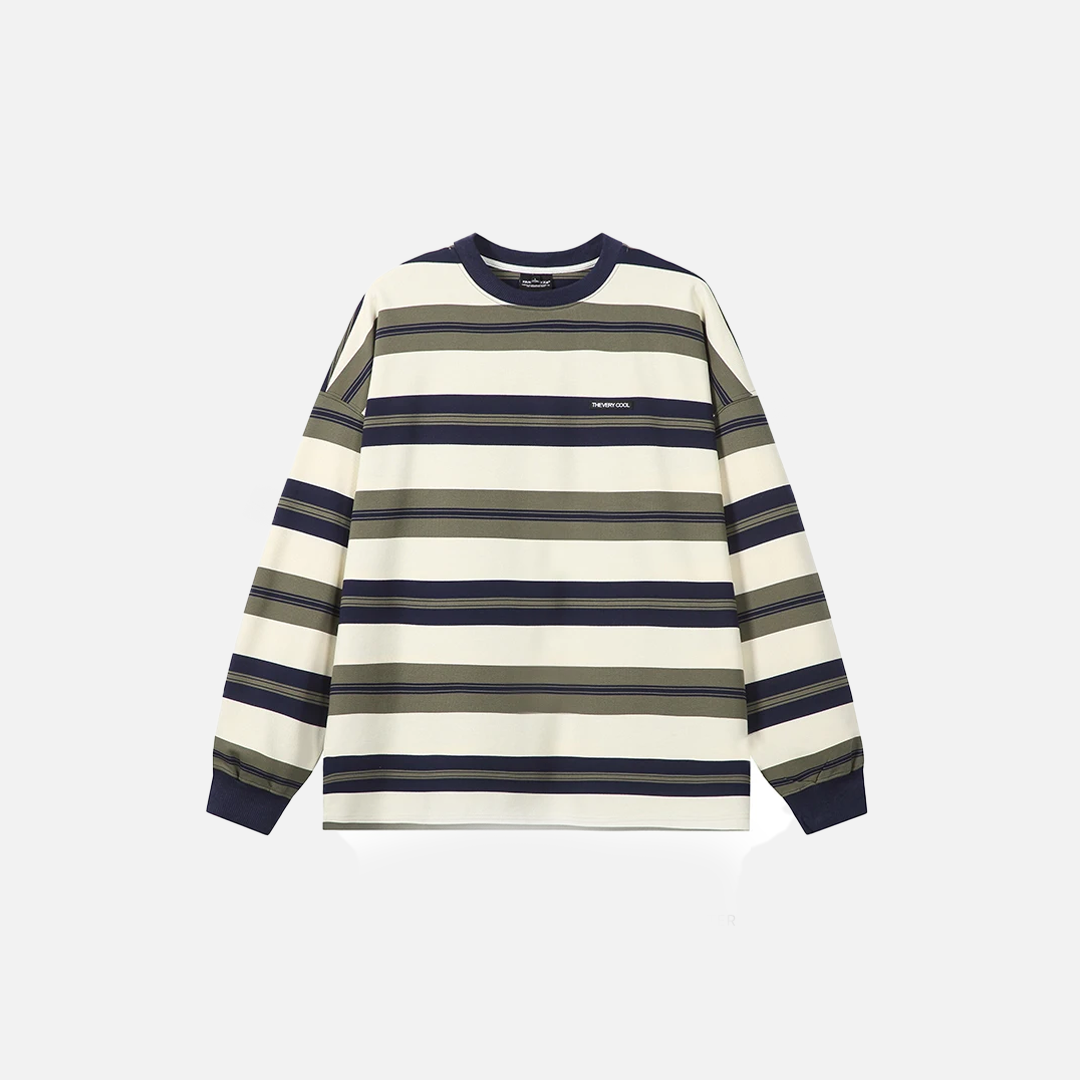 Oversized Vintage Stripe Sweatshirt