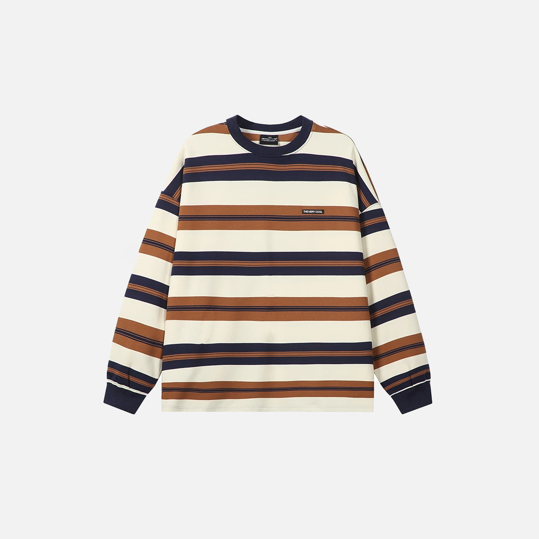 Oversized Vintage Stripe Sweatshirt