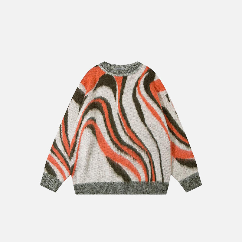 Loose Contrast Print Sweater