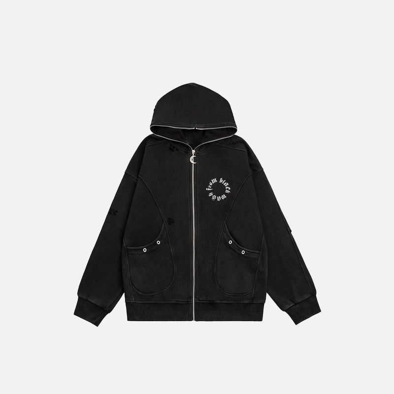 Vintage Moon Zip-up hoodie