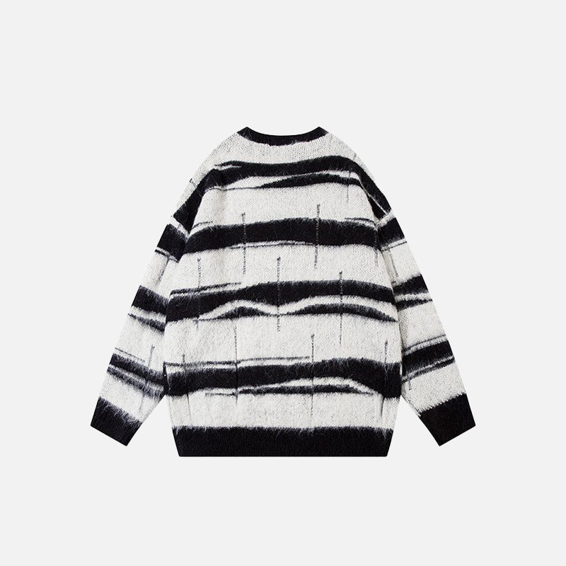 Bleeding Zebra Pattern Sweater