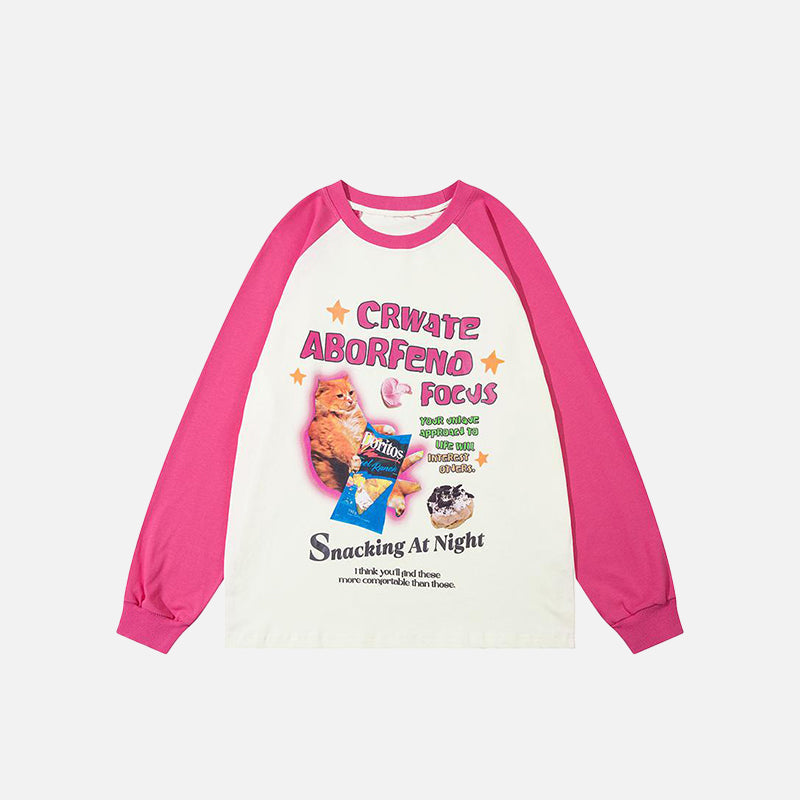 Cute Cat Print Sweatshirt