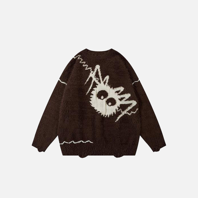 Loose Spider Knitted Sweater